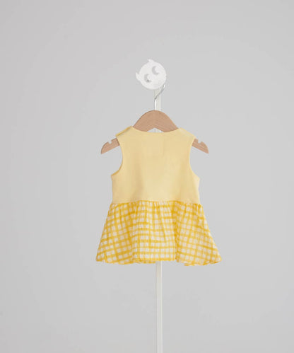 Main | Toddler Pompidou Collection - Step Neck Shirred Top | Panelled Step Neck | 100% Organic Cotton