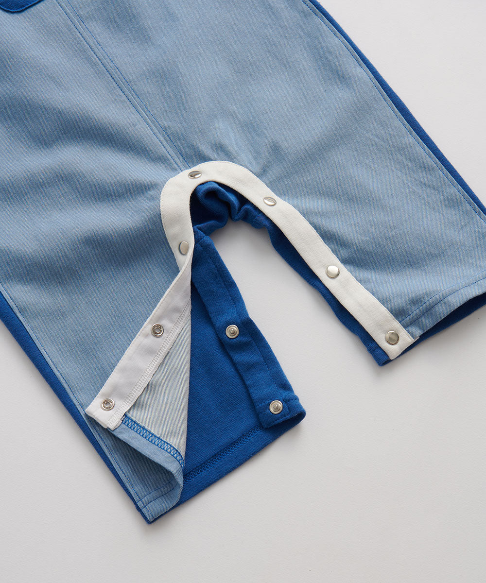 Main | Toddler Denim Manor Jumpsuit | Paneled | 100% organic cotton