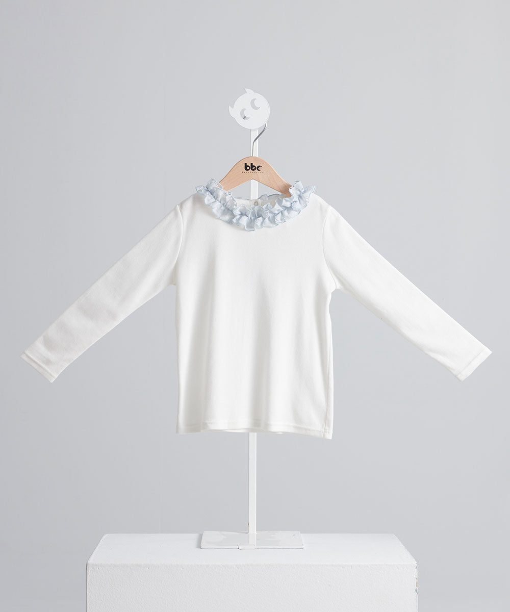 Main | Girls Elizabeth wreath neck top | paneled | 100% organic cotton