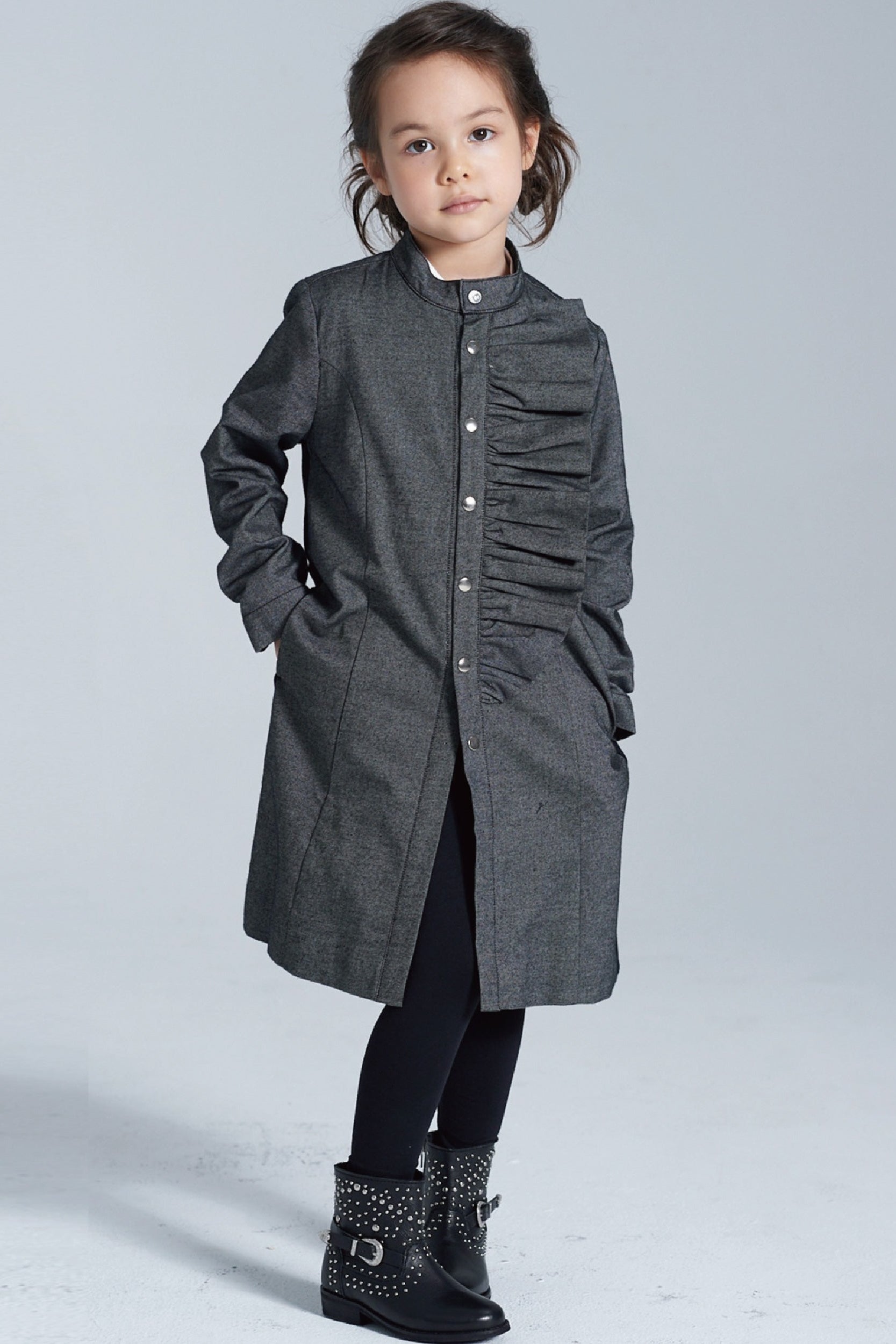 Main | Toddler British style three-dimensional lotus leaf long coat | lotus leaf | 100% organic cotton