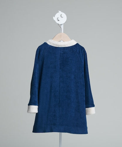 Main | Girls blue bow long coat | bow | 100% organic cotton