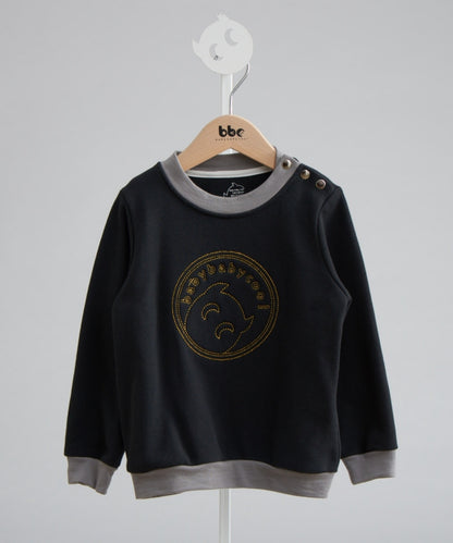 Galaxy silver embroidered logo top