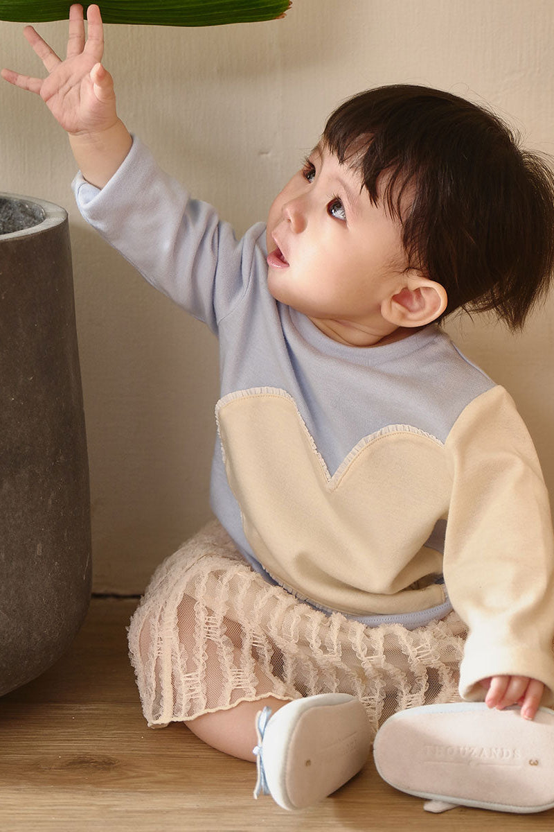 Main | Toddler Heart Embroidered Top | Paneled | 100% Organic Cotton