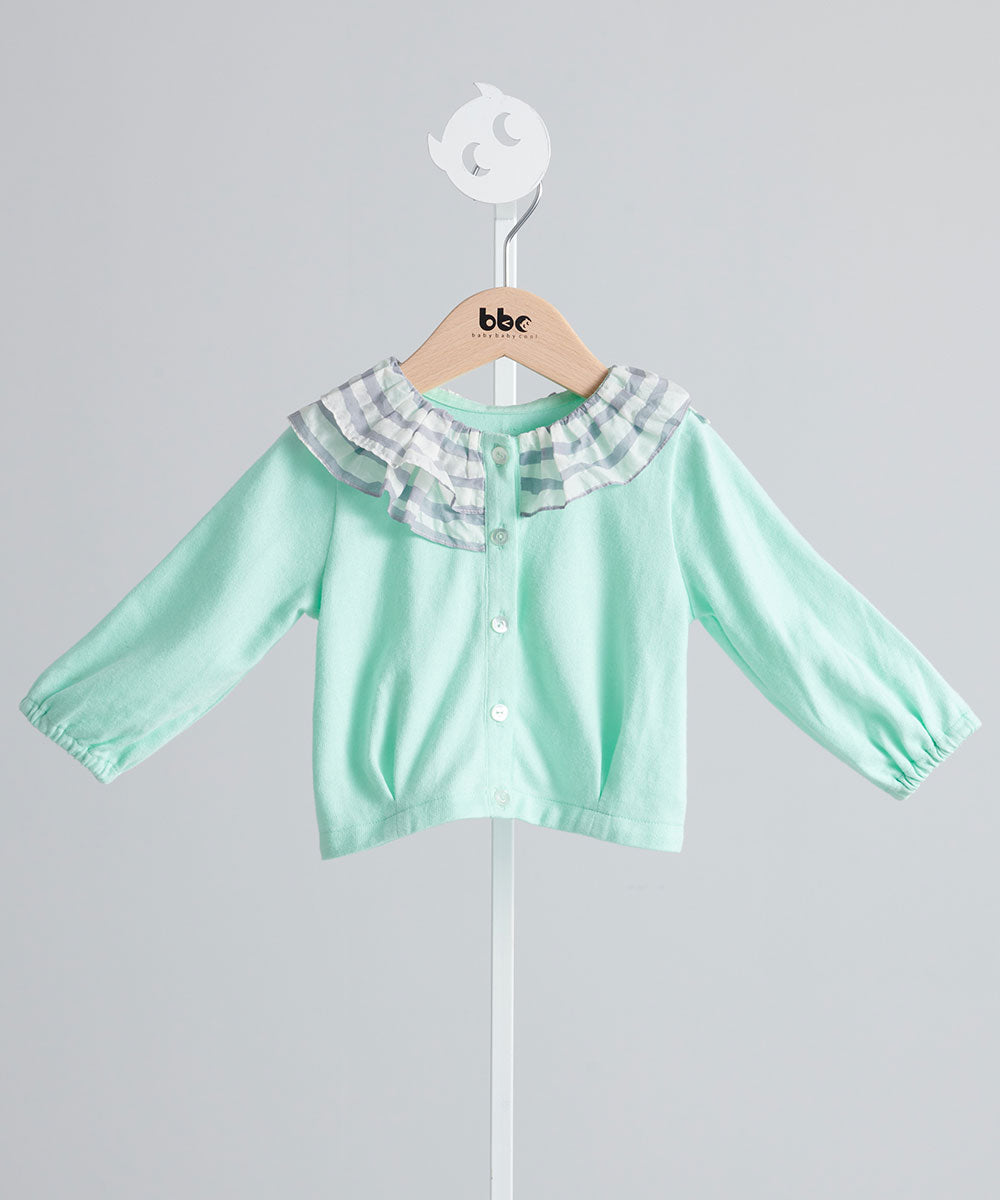 Main | Toddler Chanson Ruffle Knit Jacket | Paneled | 100% organic cotton