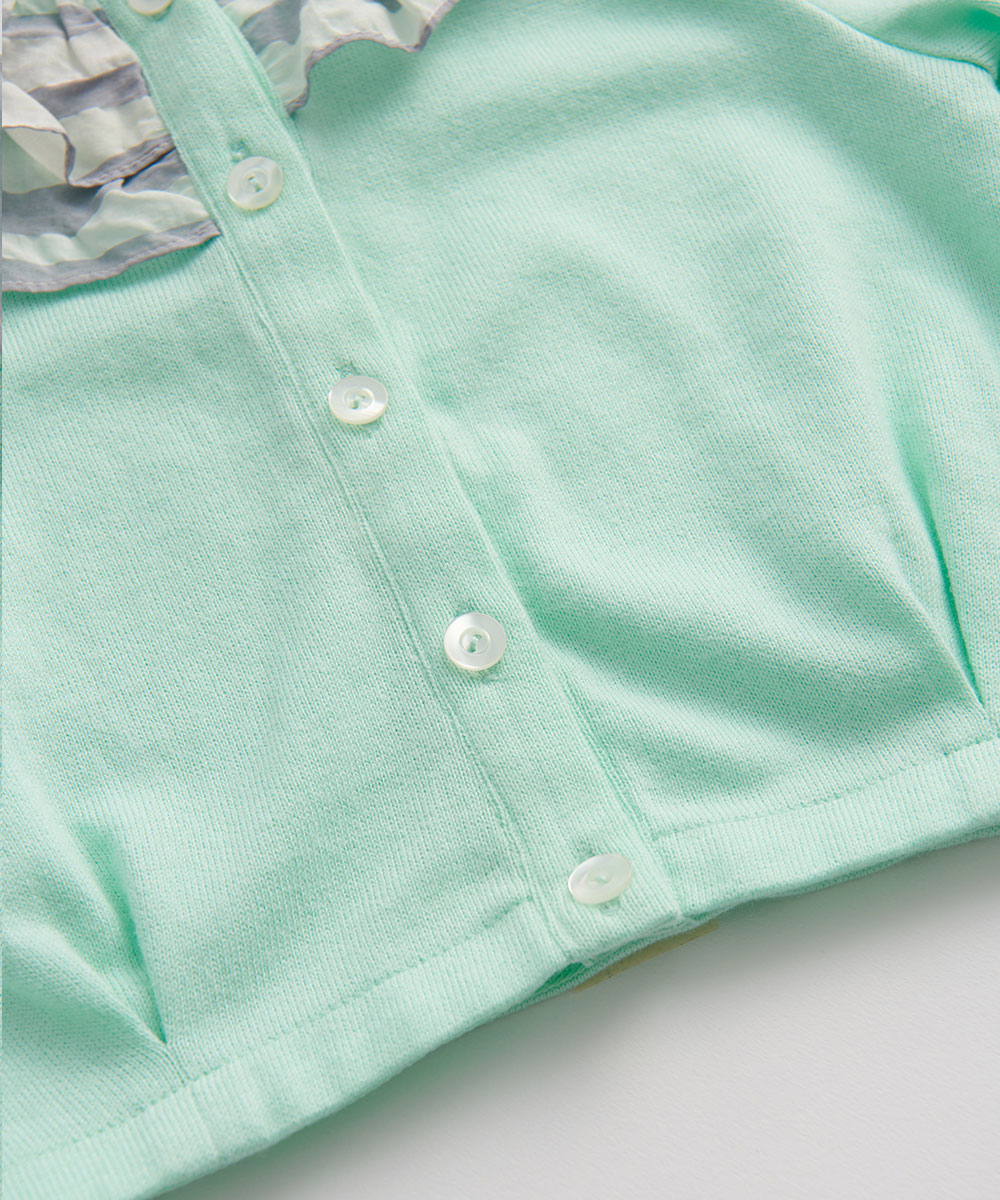 Main | Toddler Chanson Ruffle Knit Jacket | Paneled | 100% organic cotton