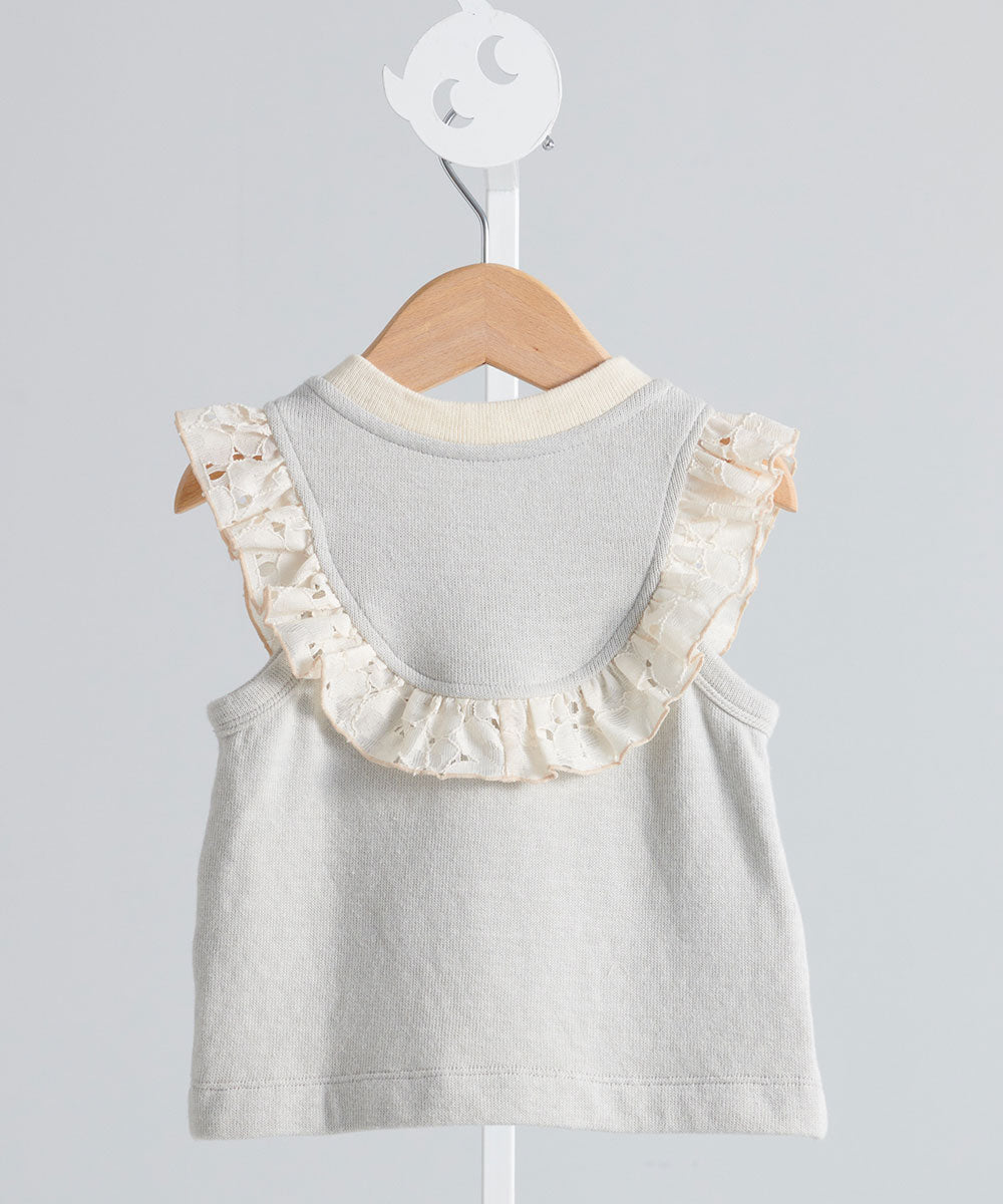 Main | Toddler Angel Ruffle Cardigan Vest | Paneled | 100% organic cotton