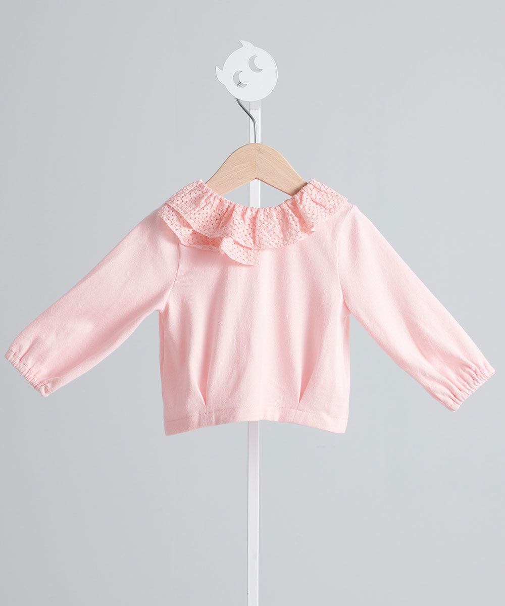 Main | Toddler Chanson Ruffle Knit Jacket | Paneled | 100% organic cotton