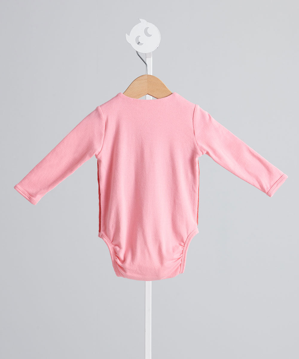 Main | Toddler Elegant Denim Panelled Bodysuit | Panelled | 100% organic cotton